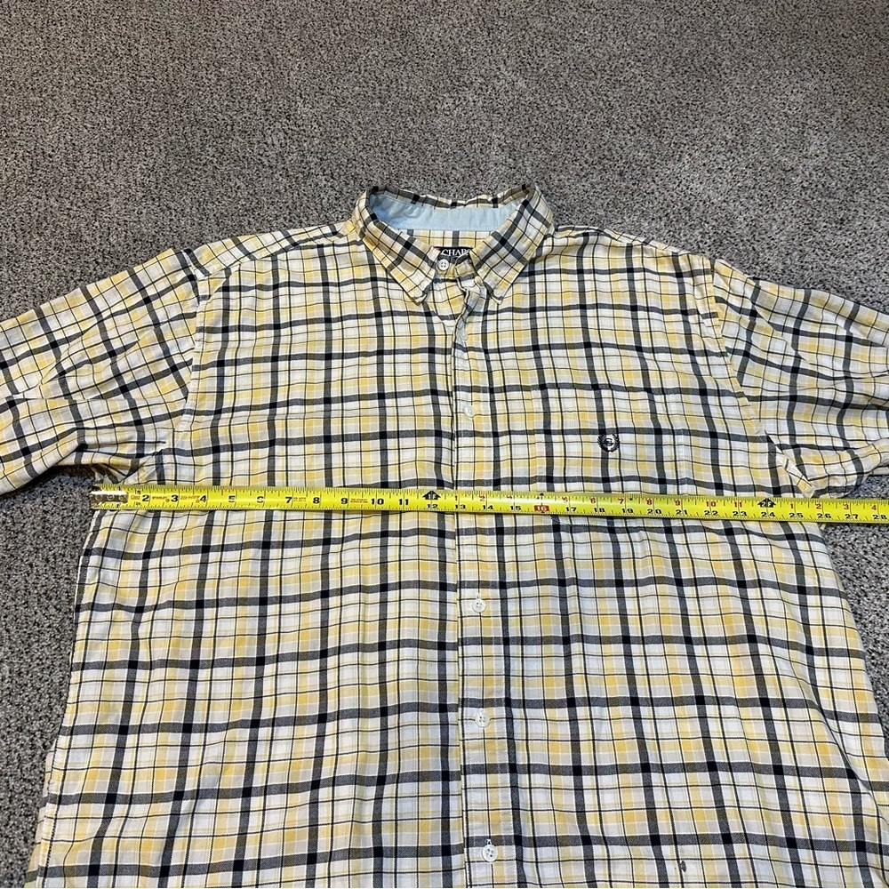 CHAPS RALPH LAUREN XXL Yelliw Navy Plaid Woven Camp Shirt Button Down R $55 - Picture 11 of 12